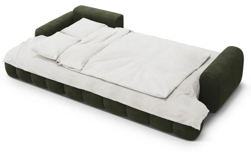 Зелен кадифен сгъваем/с място за съхранение ъглов диван (ляв ъгъл) Linz – Cosmopolitan Design