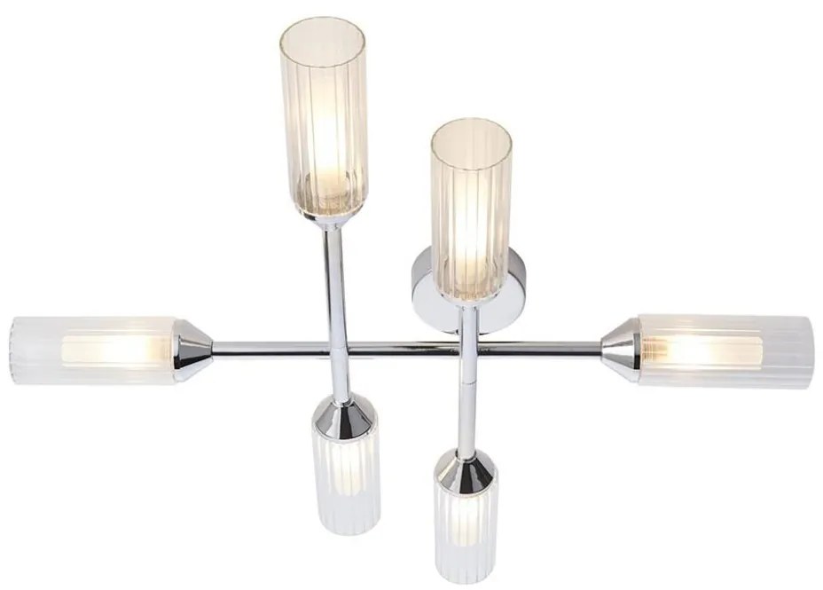 Endon 95045 - Полилей за повърхностен монтаж в баня NATORI 6xG9/3W/230V IP44 лъскав хром