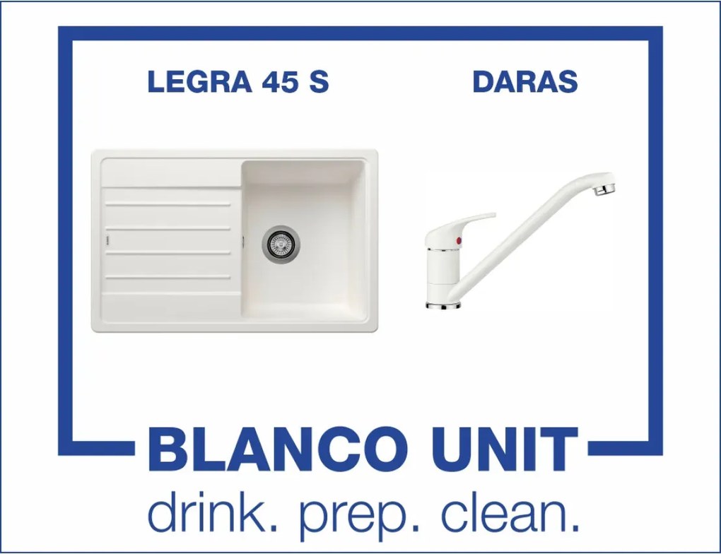Bundle Blanco Legra 45 S+Blanco Daras Бял цвят Промо пакет мивка със смесител