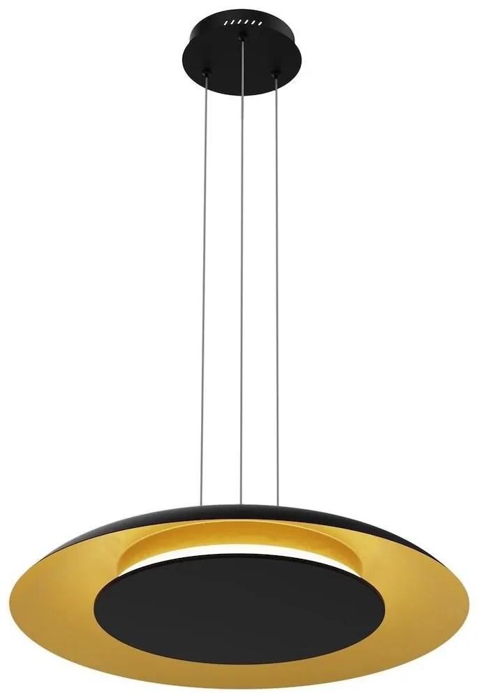 LED полилей на кабел PIATTINO LED/30W/230V 2700/3200/4000K Ø 40 cm черно/златно