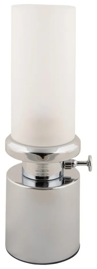 LED затъмняваща се настолна лампа в сребристо с метален и стъклен абажур (височина 29,5 cm) Camp – Leitmotiv