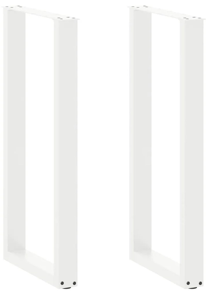 4013233 vidaXL Крака за бар маса, U-образни, 2 бр., бели, 50 x (100-101) см, стомана