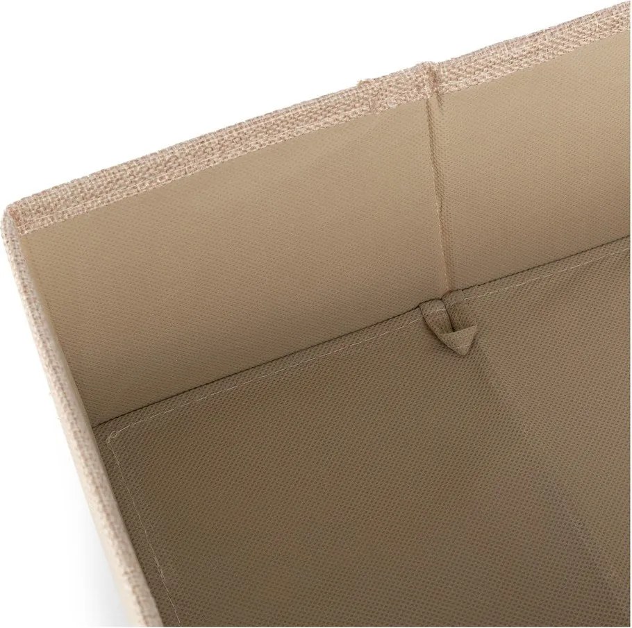 Бежова текстилна кутия за съхранение 28x12x12 cm Sandy – Compactor