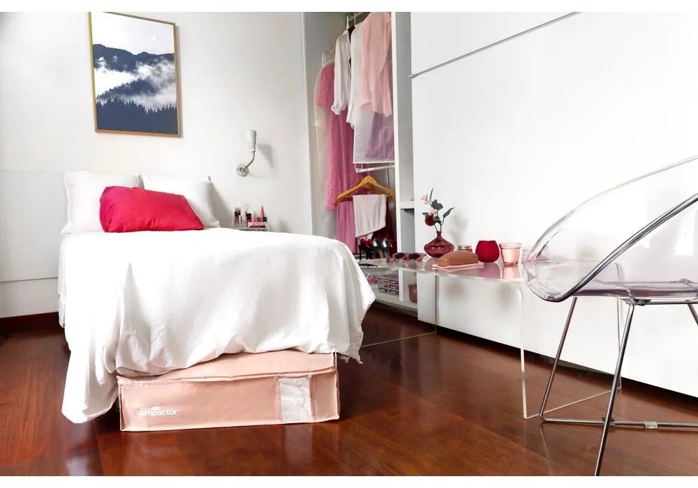 Вакуумна пластмасова кутия за съхранение под леглото 65x45x15,5 cm Pink Edition – Compactor
