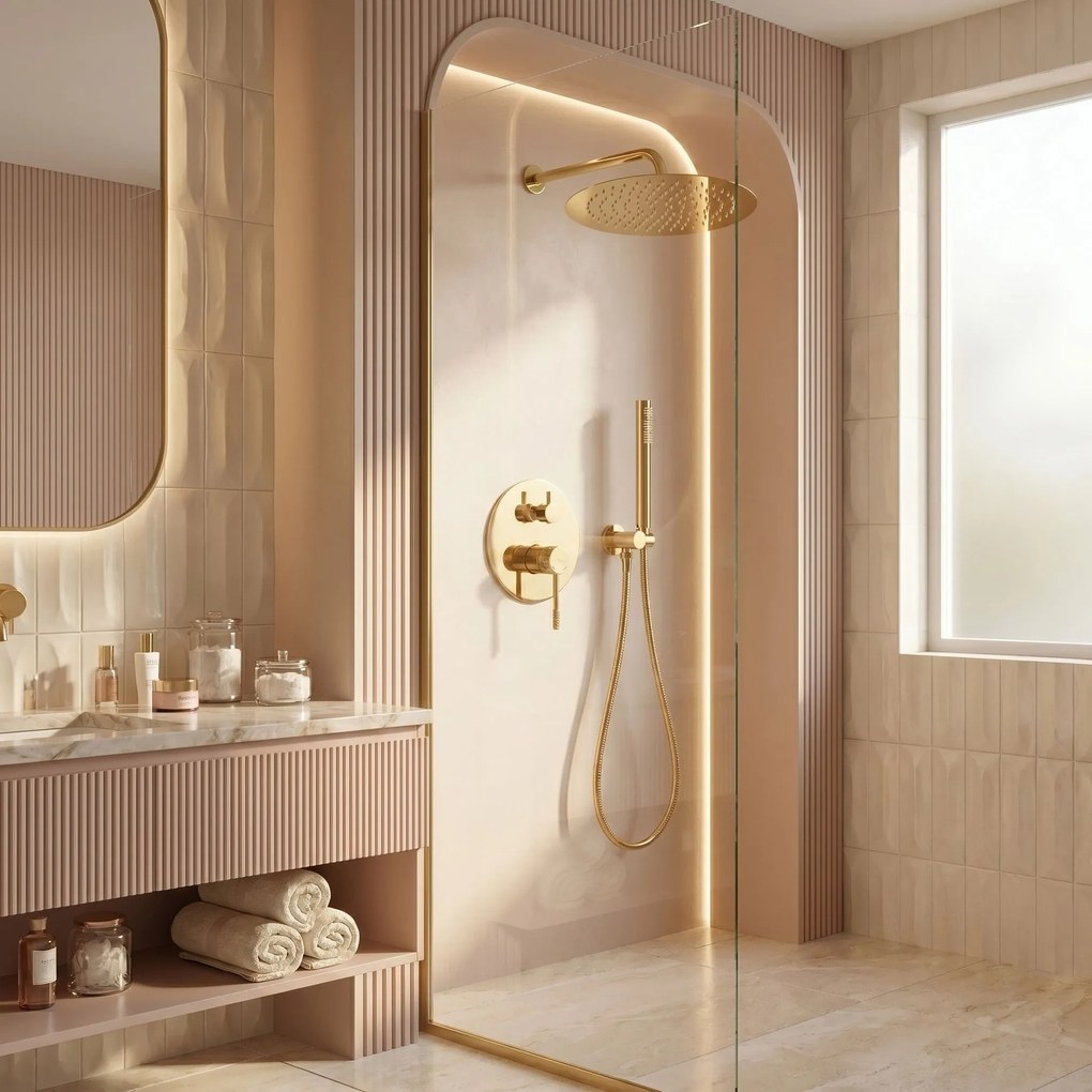 Душ система за вграждане Rea Venti Gold + BOX