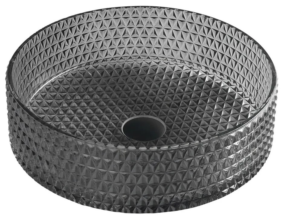 Черна стъклена кръгла мивка ø 39,5 cm Maragua – Sapho