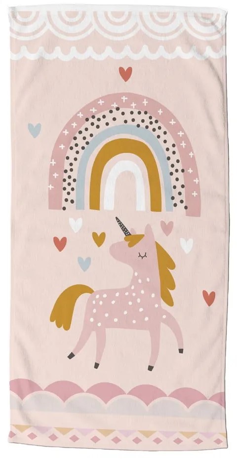 Розова и бежова плажна кърпа 75x150 cm - Good Morning