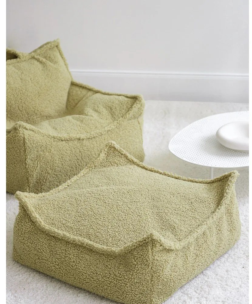 Зелен детски пуф от букле Chair – Wigiwama