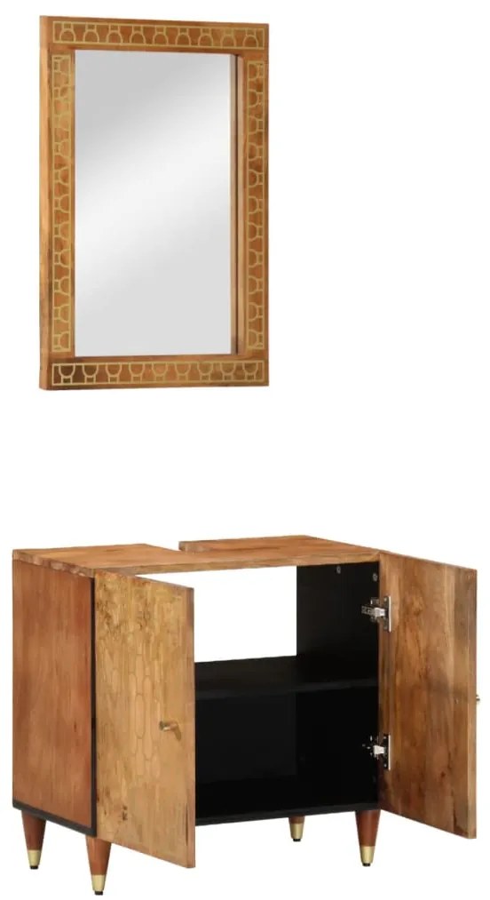 3206321 vidaXL Комплект мебели за баня, 2 части, масивна мангова дървесина