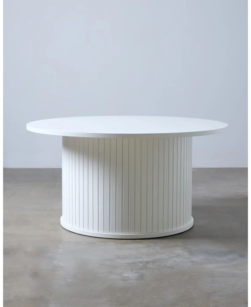 Бяла кръгла масичка за кафе Nola – Unique Furniture