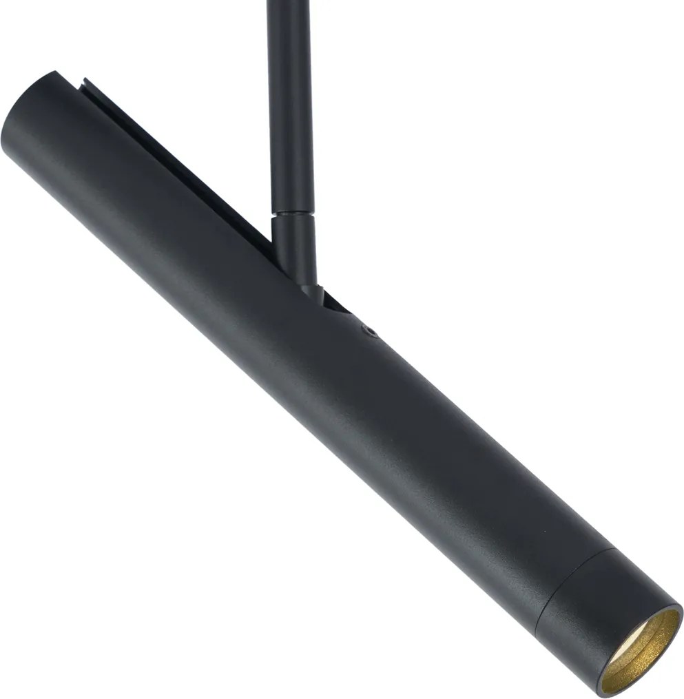 Модерна релсова система черна с 6 прожектора черна 1-фазна - Slimline Avery