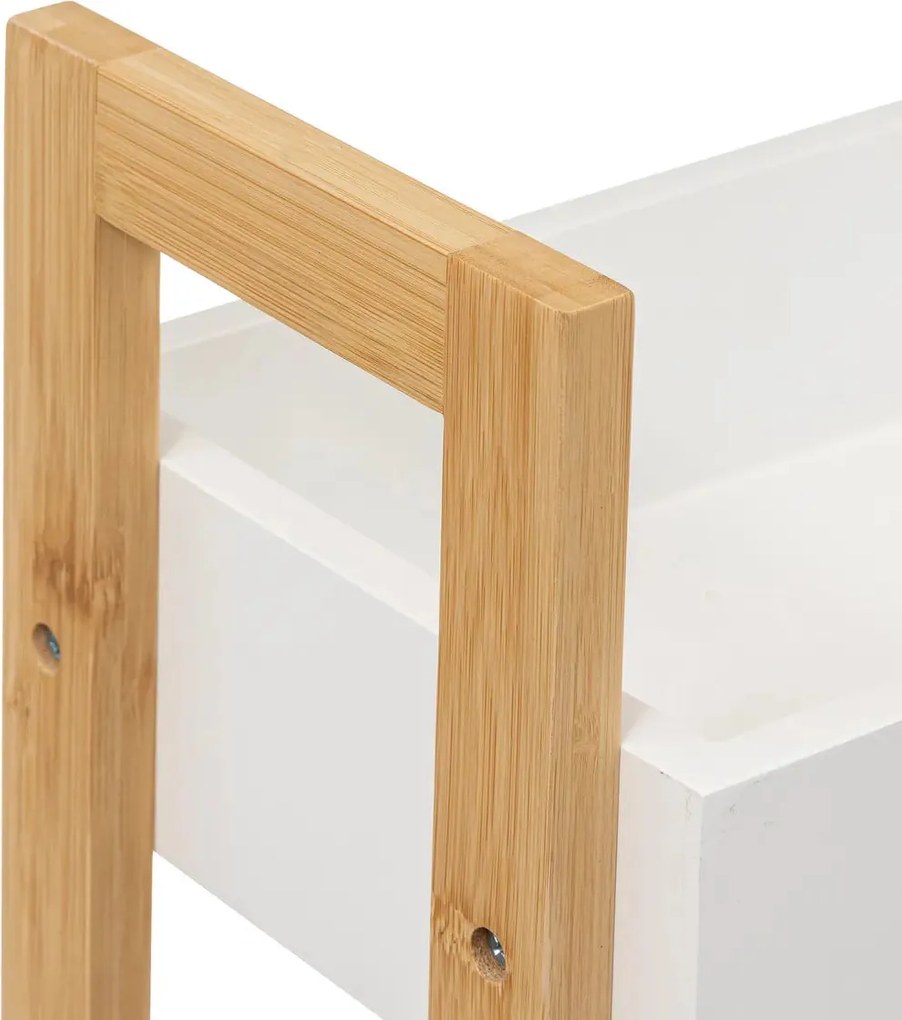 Етажерка на колела 5five Natureo, 3 нива - Бял