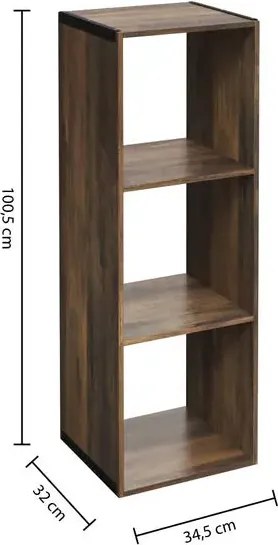 Рафт 5five Mix'n Modul Industrial, 3 отделения, Дърво