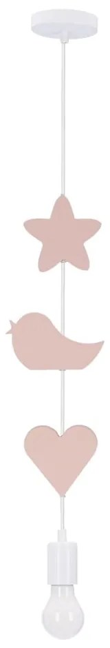 Детска лампа в бяло и розово с метален абажур Single - Candellux Lighting