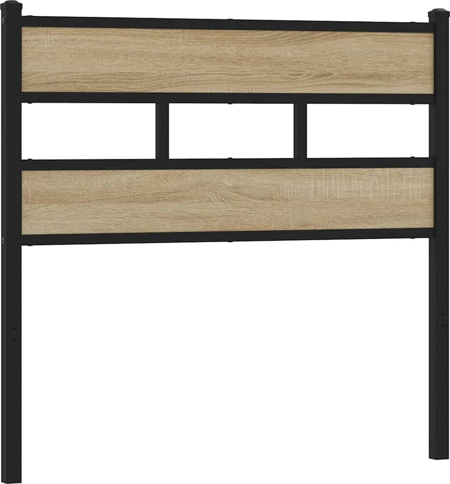 4017129 vidaXL Резервна табла за легло, дъб сонома, 80 см, желязо и инженерно дърво
