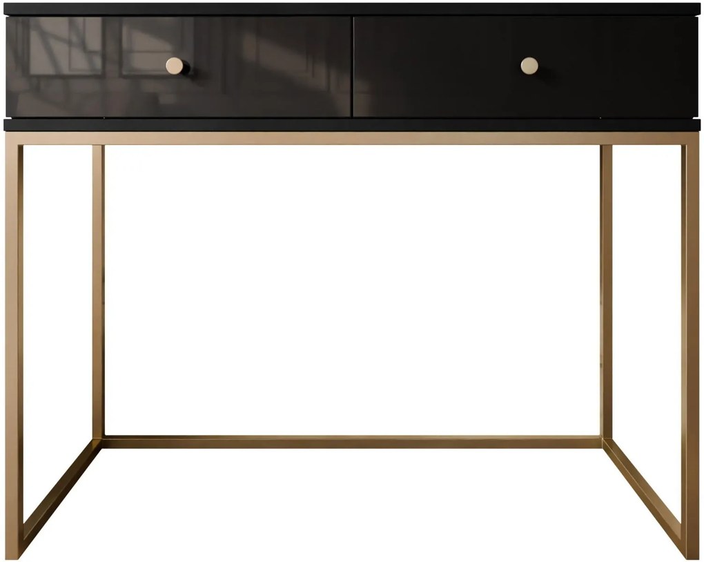 Тоалетка Esipix-Черно-черно гланцирано чекмедже