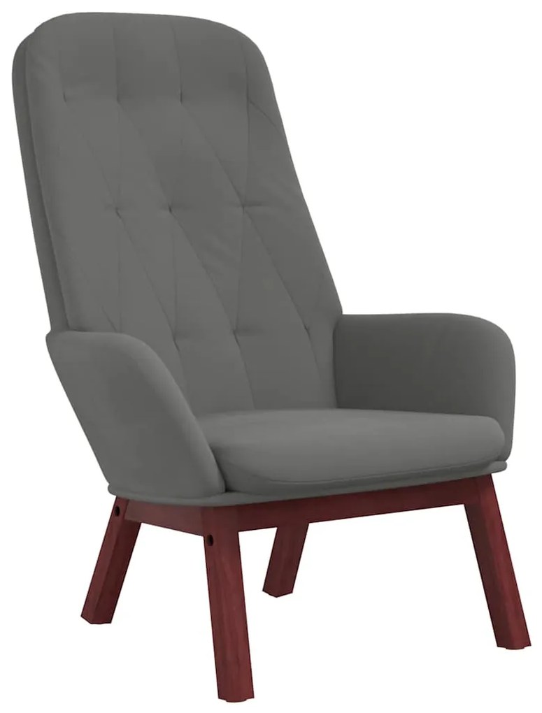 341219 vidaXL Релакс стол, тъмносив, кадифе