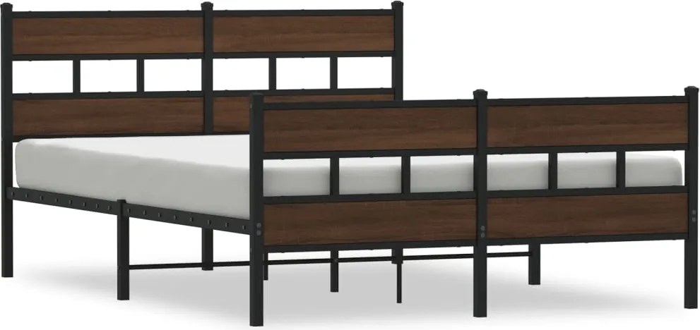 4017169 vidaXL Рамка за легло без матрак с табла и подлакътници 140x190 cm