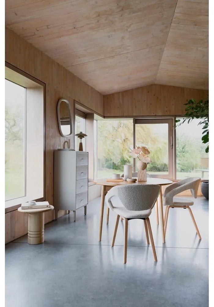 Кръгла сгъваема трапезна маса с допълнителна плоча с дъбов плот ø 120 cm Twist – Zuiver