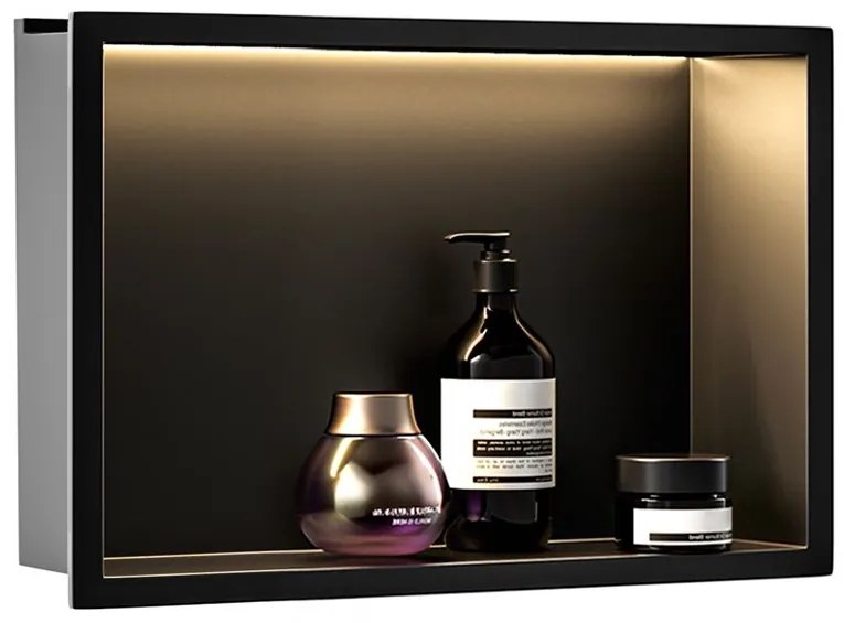 ВГРАДЕНА БАНЯ ПОЛИЧКА LED 30x45 black
