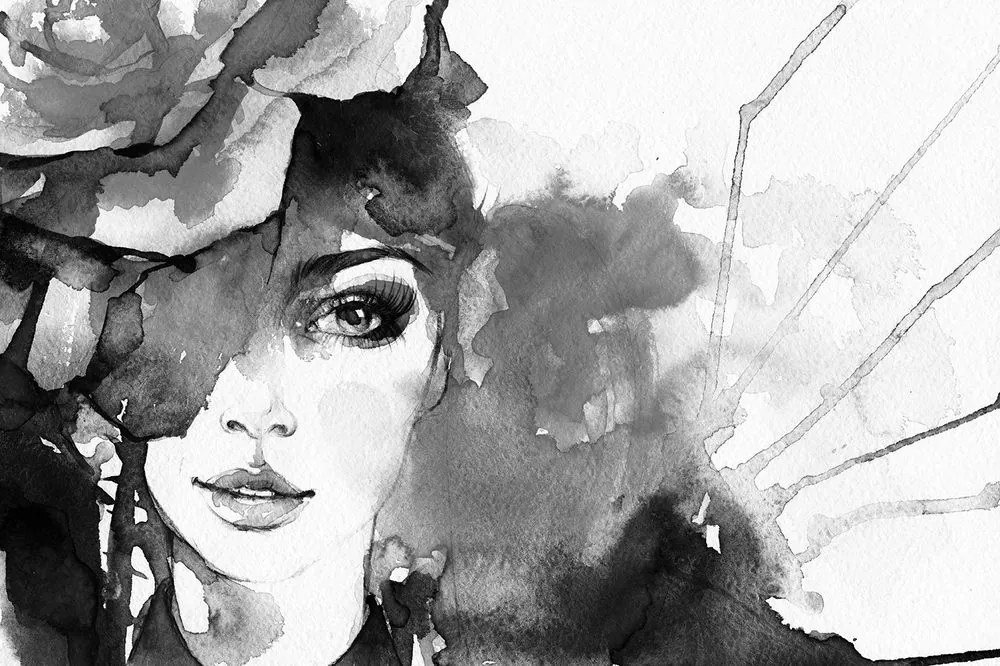Тапет – Черно-бял портрет на жена