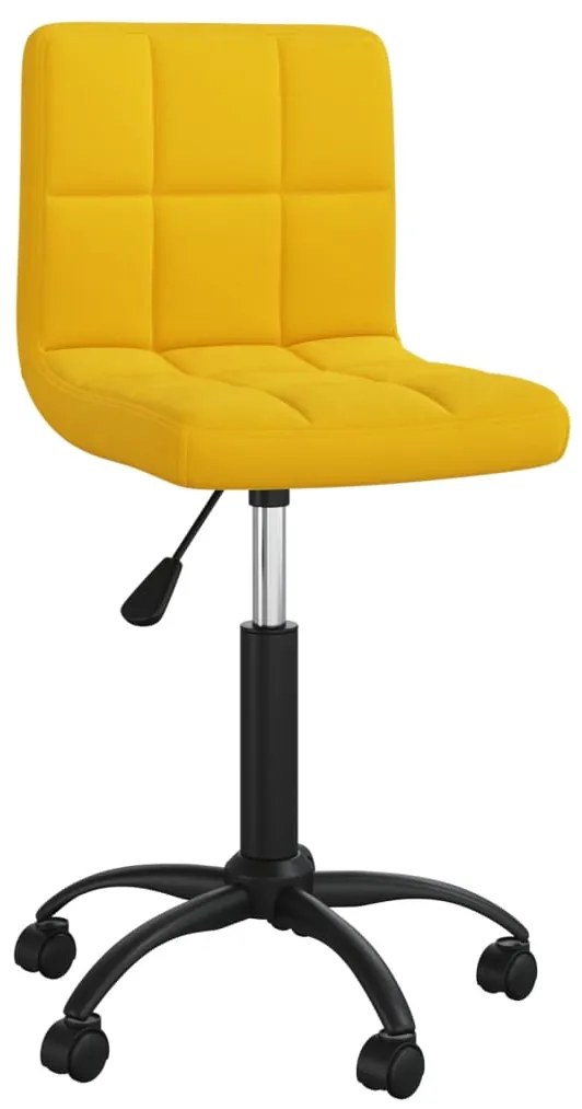 334363 vidaXL Въртящ се офис стол, горчица жълто, кадифе
