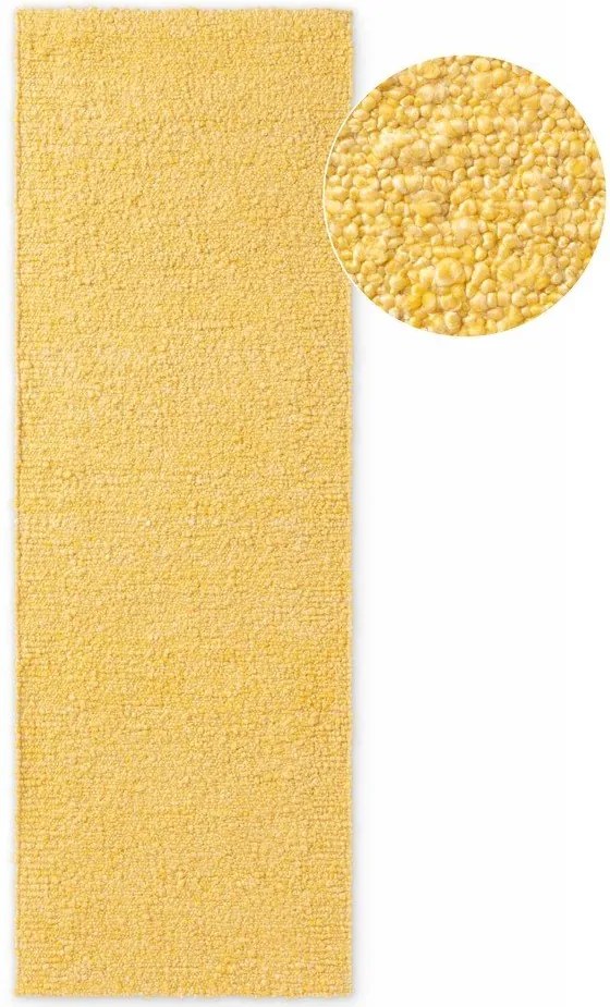 Жълта ръчно изработена пътека от букле 80x200 cm Notting Hill Portobello – Ted Baker