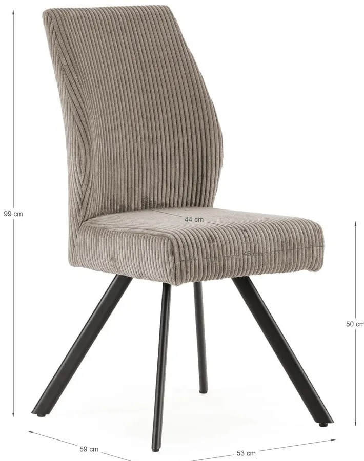 Светлосиви велурени трапезни столове в комплект 2 бр. Anibal – Marckeric