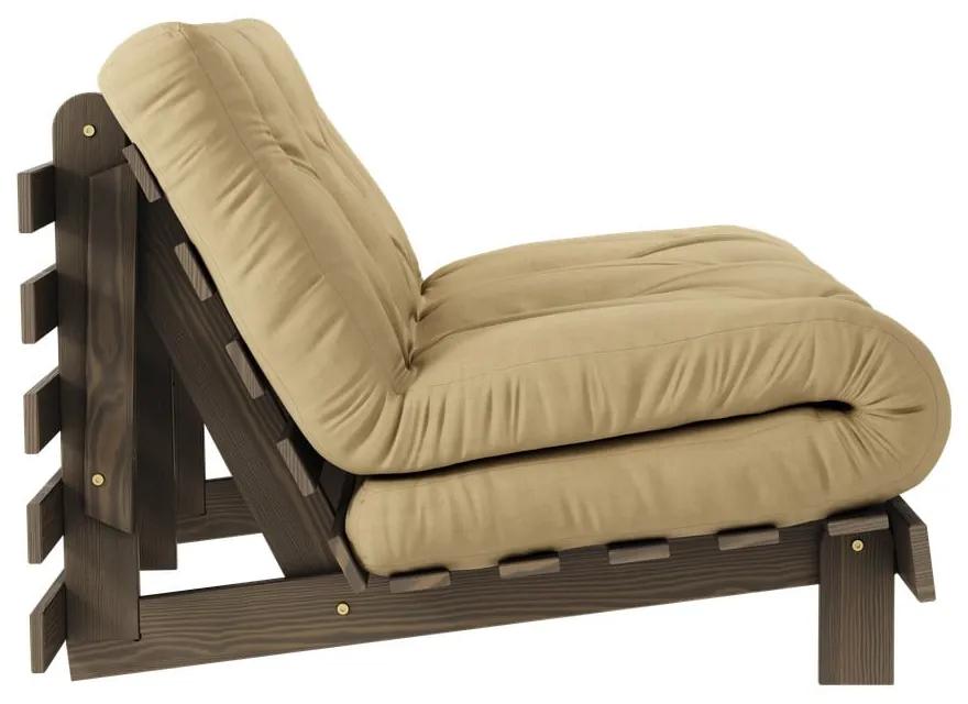 Разтегателен диван в бежово и горчица 140 cm Roots - Karup Design