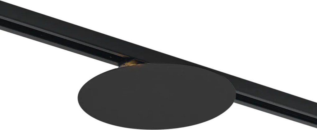 Модерна черна таванна лампа за 1-фазна релсова система 2-лампи - Iconic Pulley