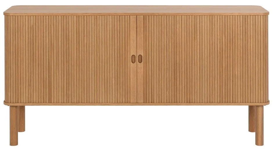 Нисък скрин от дъб с плъзгащи се врати в естествен цвят 160x80 cm Langley – Actona