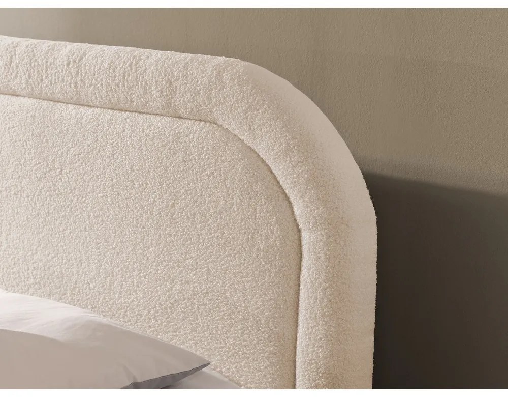 Бежово боксспринг легло 140x200 cm с място за съхранение Ornes – Ropez