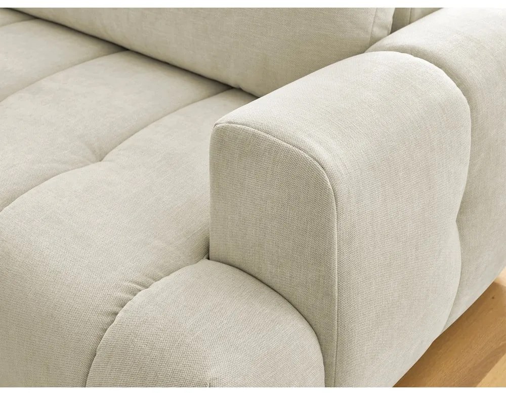 Бежов сгъваем/с място за съхранение ъглов диван (ляв ъгъл/L форма) Fuji – Bobochic Paris