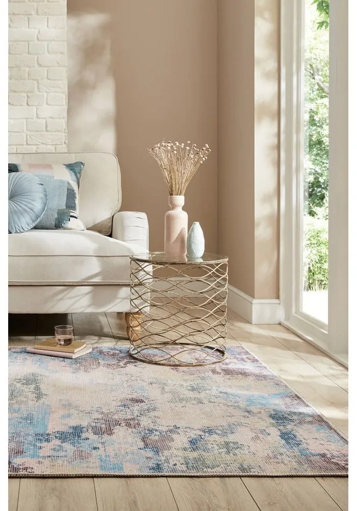 Синьо-лилав килим със смес от рециклирани влакна подходящ за пране 120x170 cm Reid – Flair Rugs