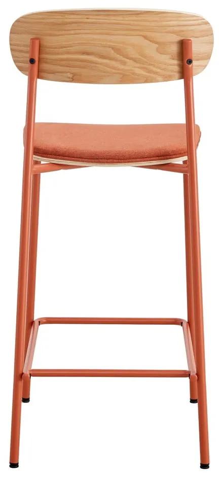 Бар столове в комплект от 2 броя в червен и естествен цвят (височина на седалката 66 см) Adriana - Marckeric