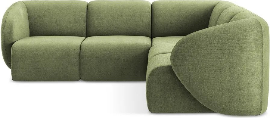Зелен шенилов ъглов диван Lani – Makamii