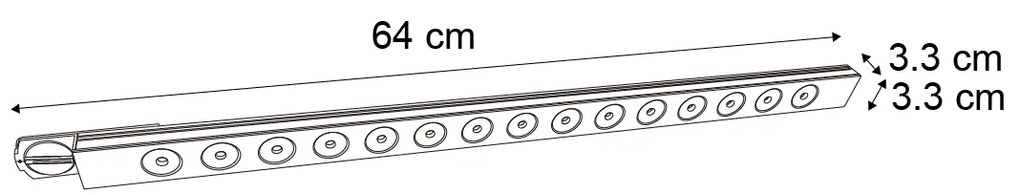 Модерна черна таванна лампа за 1-фазна релсова система 15W 1170 lm 3000K - Iconic Tsiri