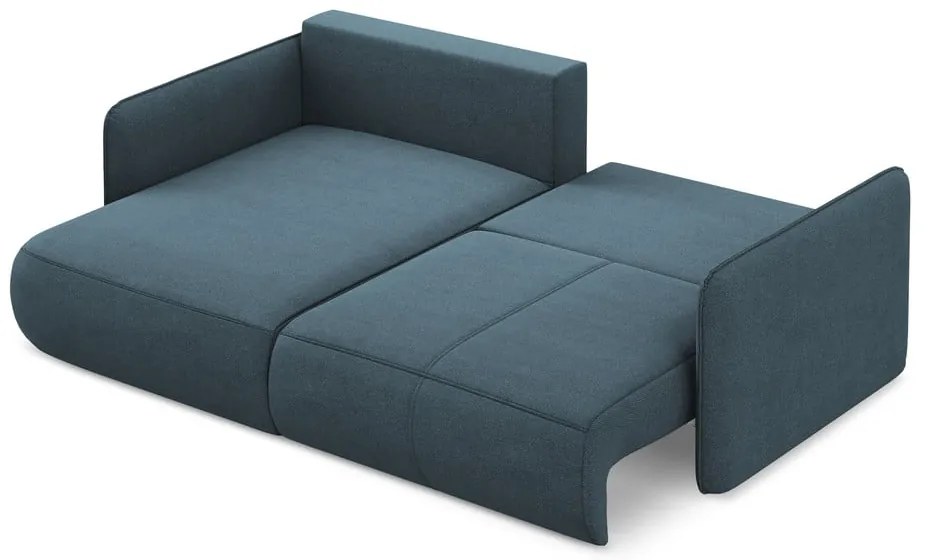 Син разтегателен ъглов диван с място за съхранение (ляв ъгъл) Nanea – Makamii