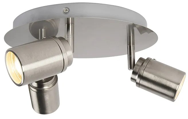 Модерен баня прожектор стомана 3-светлина IP44 - Ducha