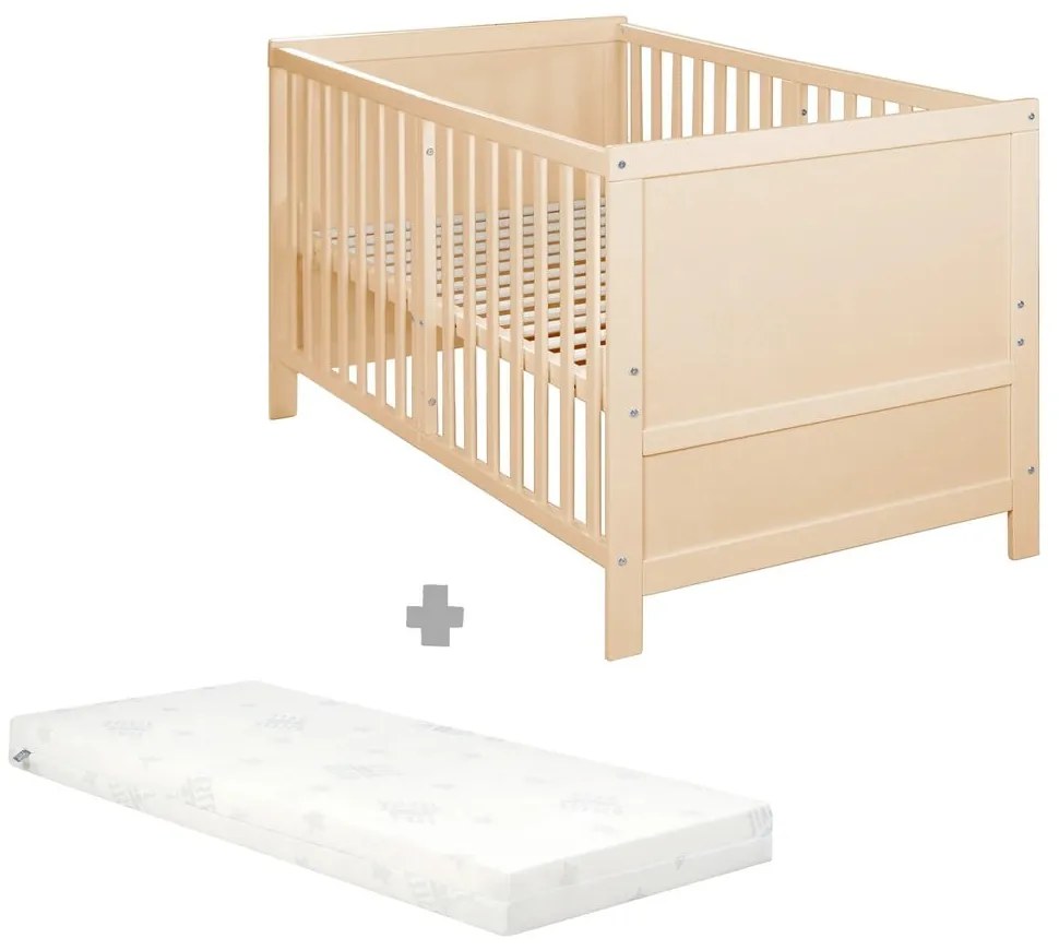 Детско креватче 70x140 cm с регулируема височина в естествен цвят Easy Sleep – Roba