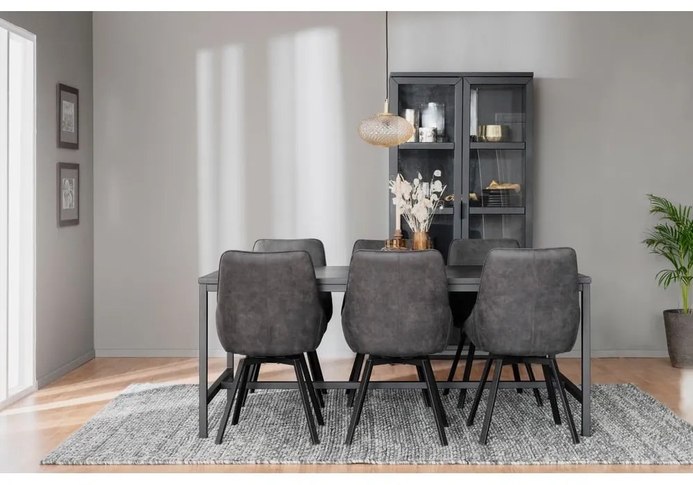 Витрина от черен дъб 95x195 cm Everett - Rowico