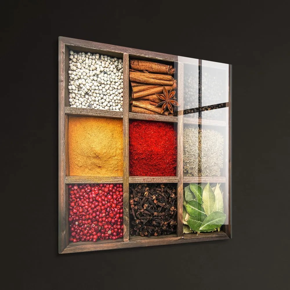 Картина върху стъкло 30x30 cm Spices Box – Styler