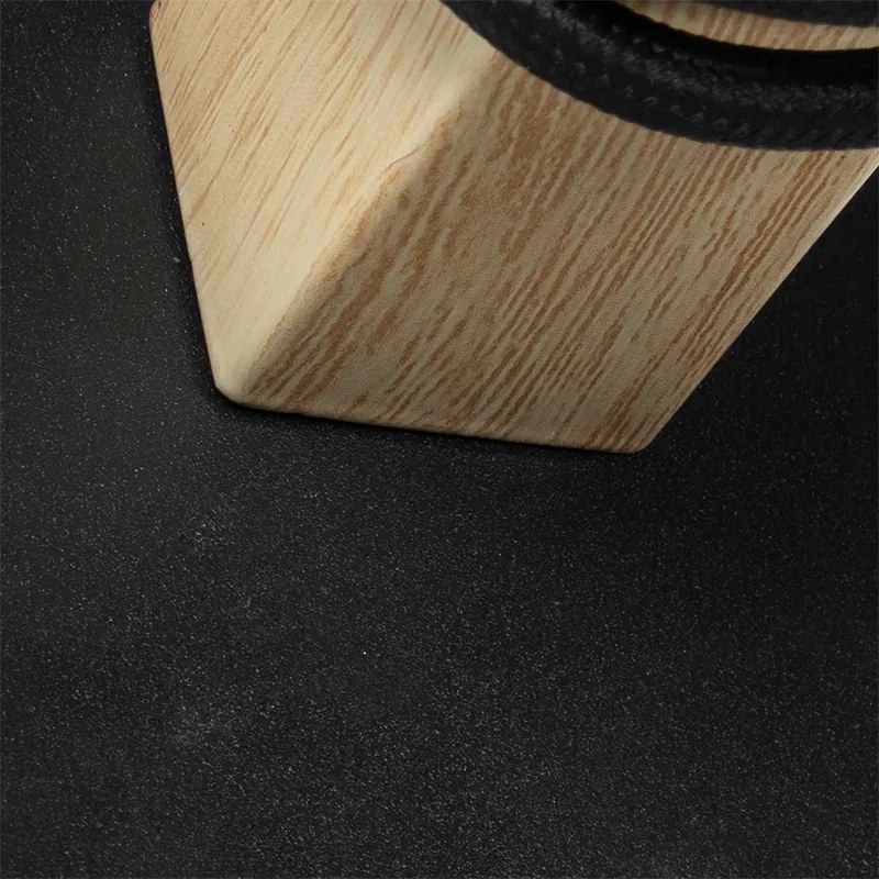 Рустикална стенна лампа черна с дърво - Chon