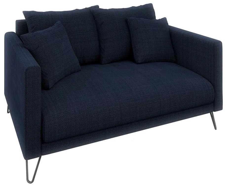 Тъмносин шенилов диван 140 cm Freya – Ropez