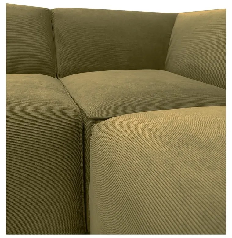 Ъглов диван от зелен велур (ляв ъгъл) Sting - Scandic