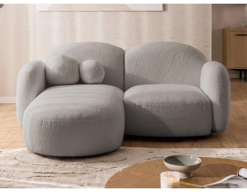 Сив ъглов диван от букле (ляв ъгъл) Orbit – Ropez