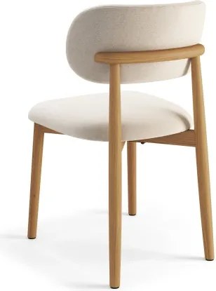 АЛMО Бежово (тъкан Апия 453)/рамка лакиран дъб - ДЪРВЕН СТОЛ ЗА ДНЕВНА, ТРАПЕЗАРИЯ, КУХНЯ РЕТРО