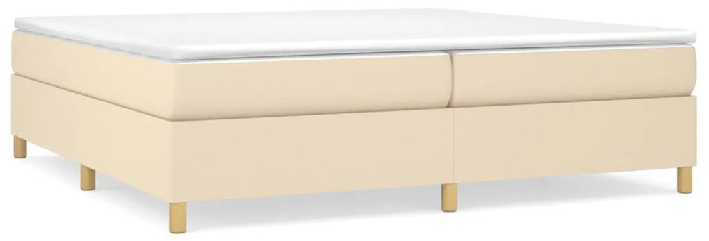 3120990 vidaXL Рамка за легло с пружини, кремава, 200x200 см, плат