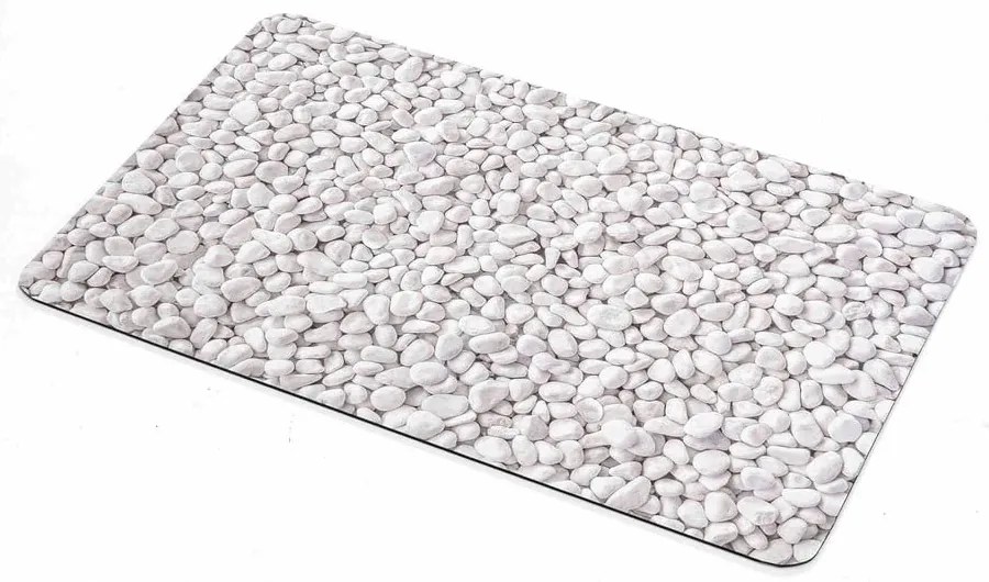 Бяло-сив гумен килим за баня 50x80 cm Leandra – douceur d'intérieur