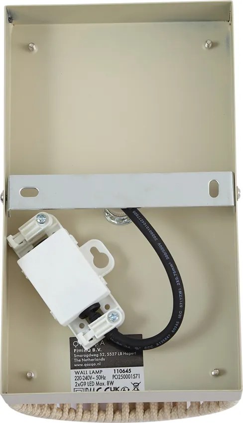 Japandi стенна лампа бежова с въже IP44 - Jayla